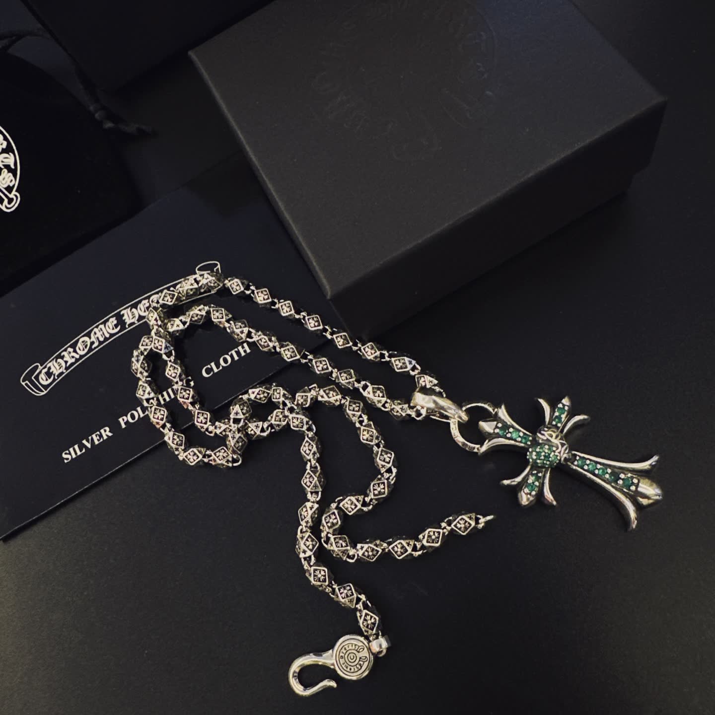 Chrome Hearts Silver Cross Pendant with Chain
